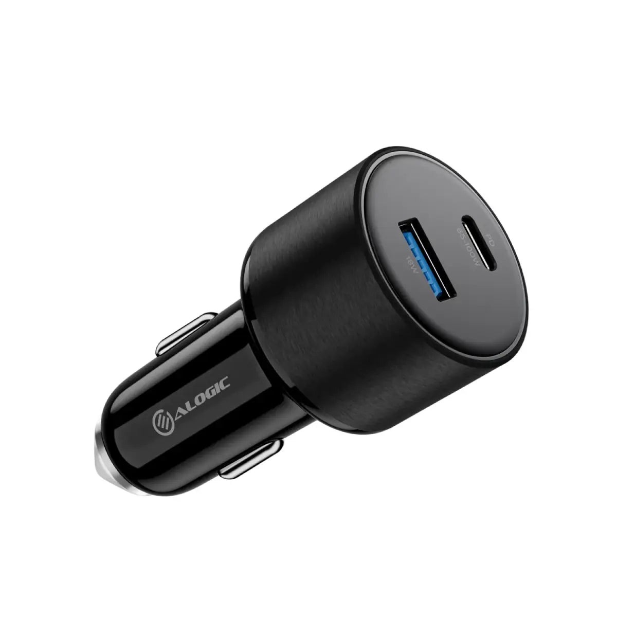 100W Rapid Power Car Charger with 1 X USB-C Port & 1 X USB-A Port