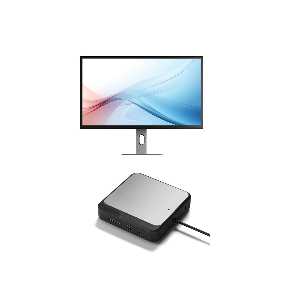 Clarity Max 32" UHD 4K Monitor with USB-C Power Delivery + Dual 4K Universal Docking Station – DisplayPort Edition