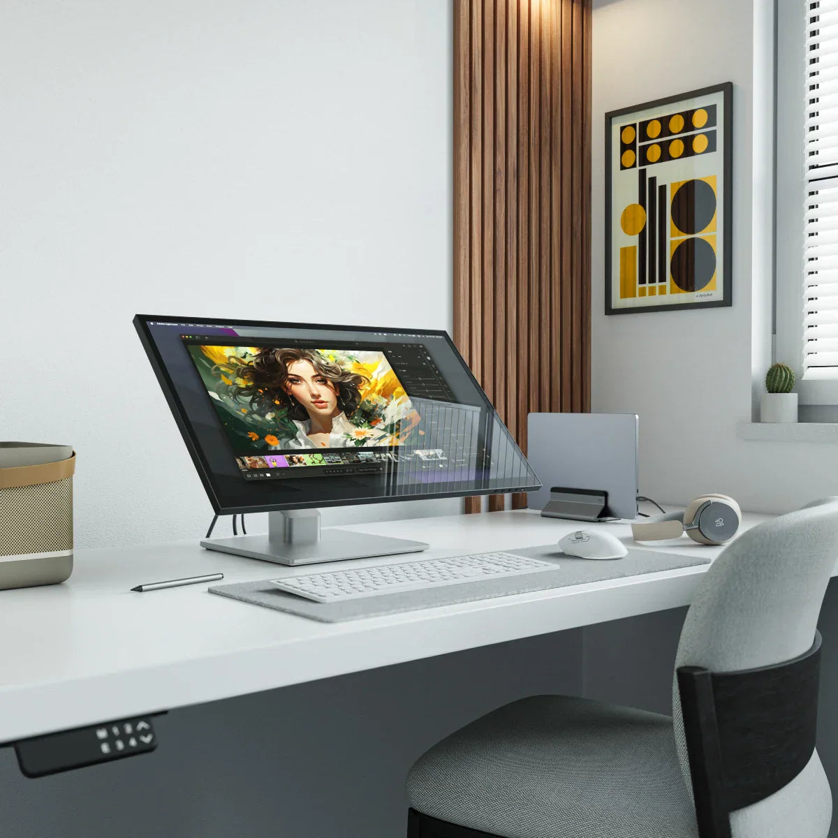 Clarity Fold Touch 27" 4K UHD Monitor with 65W Power Delivery, Webcam, Touchscreen & Fold Stand + Thunderbolt 4 BLAZE Docking Station