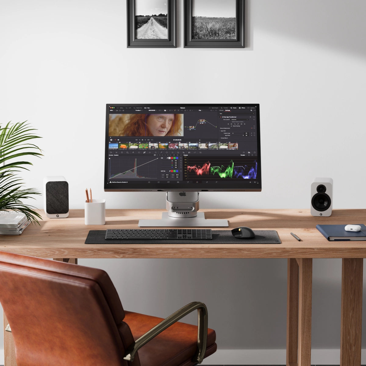 Aspekt 27" Touch Ultimate Home Office Kit with Mac Mini Omni Fold Stand - Silver