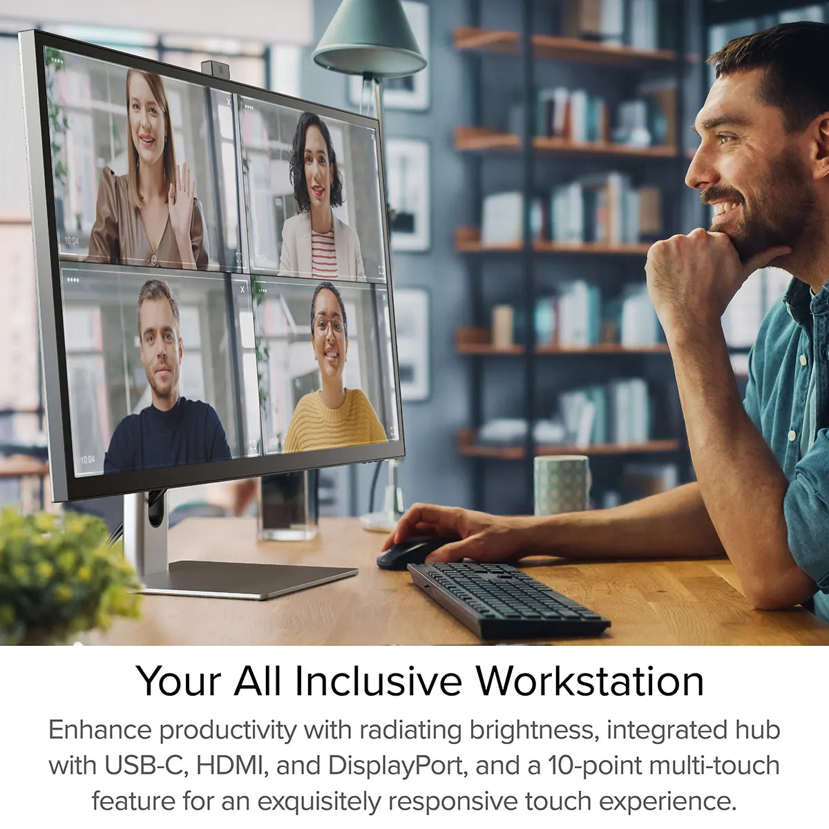 Clarity Max Pro 32" UHD 4K Monitor with USB-C Power Delivery and Webcam  + Dual 4K Universal Docking Station – DisplayPort Edition