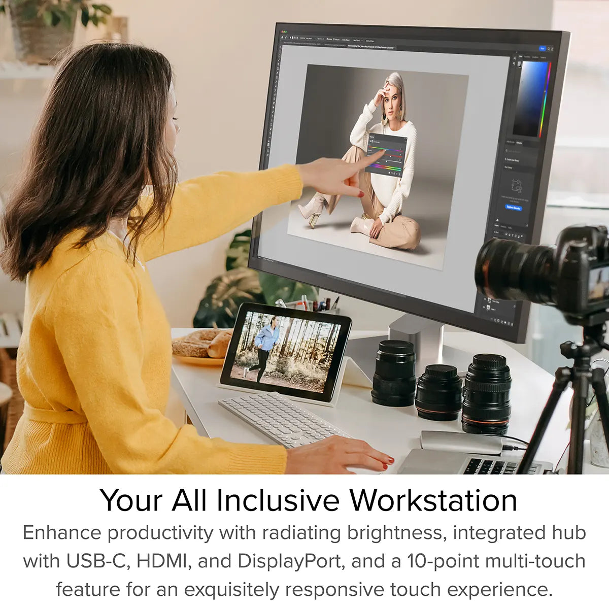 Clarity Max Touch 32" UHD 4K Monitor with USB-C Power Delivery, Webcam and Touch Screen + Thunderbolt 4 BLAZE Docking Station