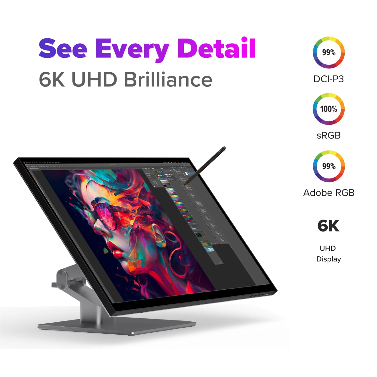 Clarity 6K Touch 32" UHD Monitor with USB-C Power Delivery and Touchscreen