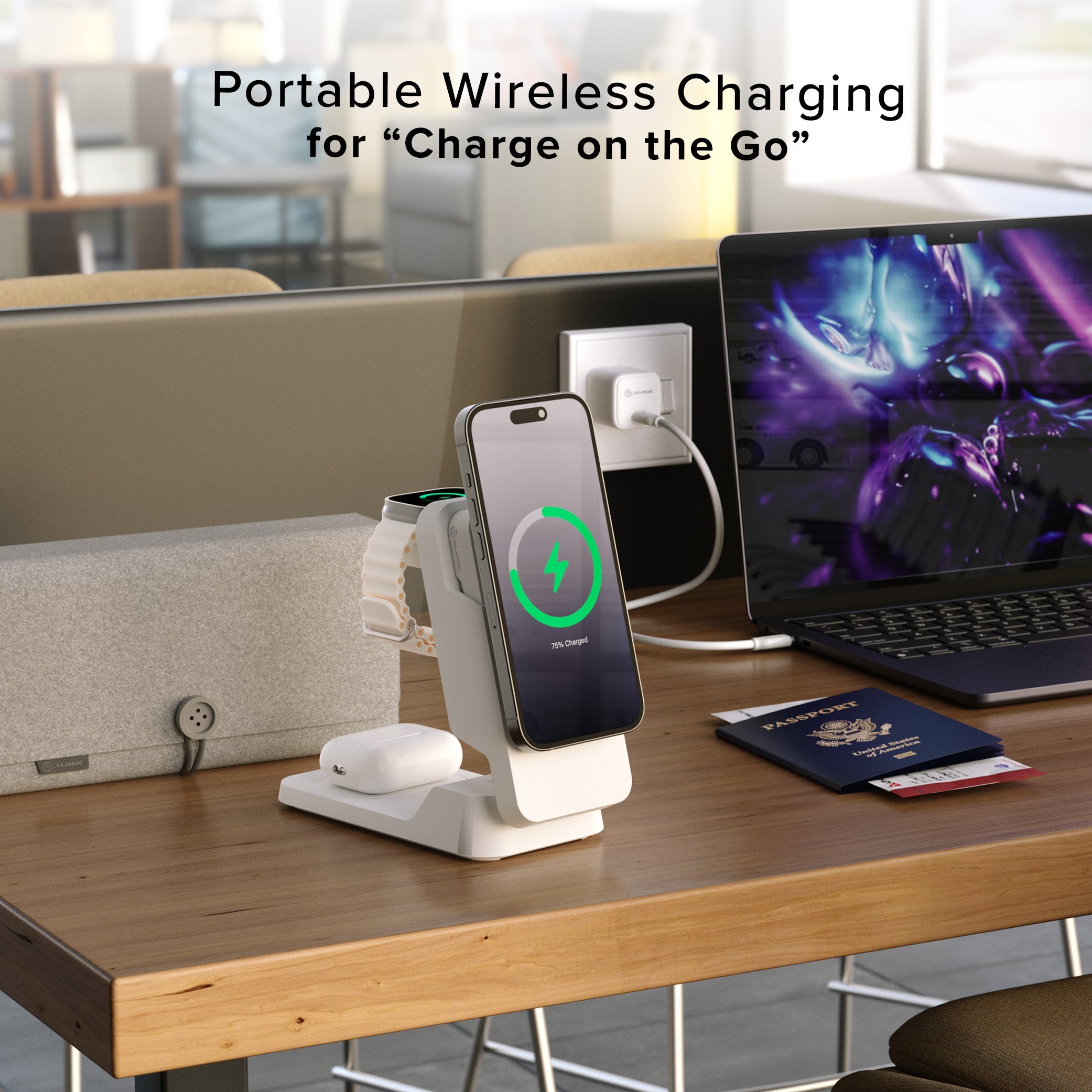 Matrix ULTIMATE 3-in-1 Wireless Charger with 5,000mAh MagSafe Power Bank