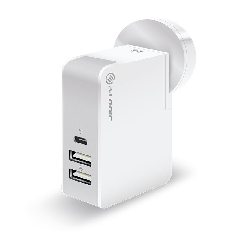 USB-C Laptop/Macbook Wall Charger 45W with Power Delivery & USB-A Charging Ports - Travel Edition with AU, EU, UK, US Plugs